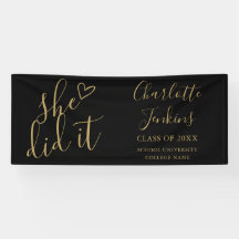 Fiesta de Graduación Guión Oro Negro Lo Hizo