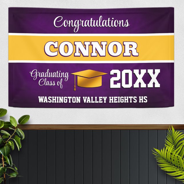 Lona Fiesta de Graduación Morado y Amarillo (Subido por el creador)