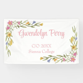 Lona Fiesta de graduación universitaria floral boho