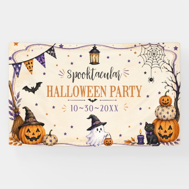 Lona fiesta de Halloween (Horizontal)