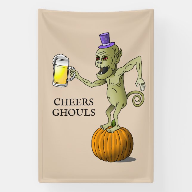 Lona Fiesta de Halloween de Cheer Ghouls (Vertical)