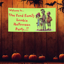 Lona Fiesta de Halloween de la Familia Zombie para Niño