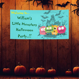 Lona Fiesta de Halloween de pequeños monstruos