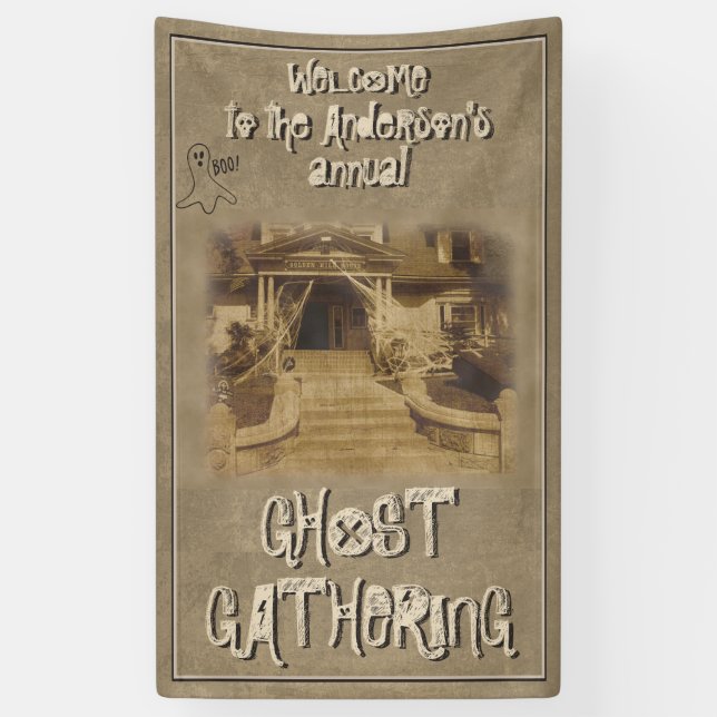 Lona Fiesta de Halloween de Reunión de Fantasma (person (Vertical)