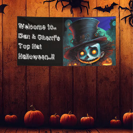 Lona Fiesta de Halloween de Sombrero Psicoso