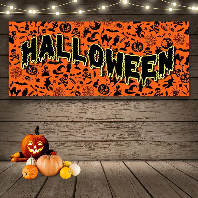Lona Fiesta de Halloween Feliz tipografía de Halloween (Subido por el creador)