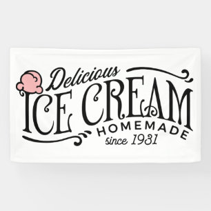 Lona Fiesta de helado lindo de moda antigua