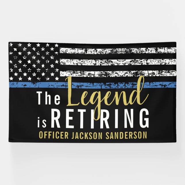 Lona Fiesta de Jubilación de la Policía Línea Azul de A (Horizontal)