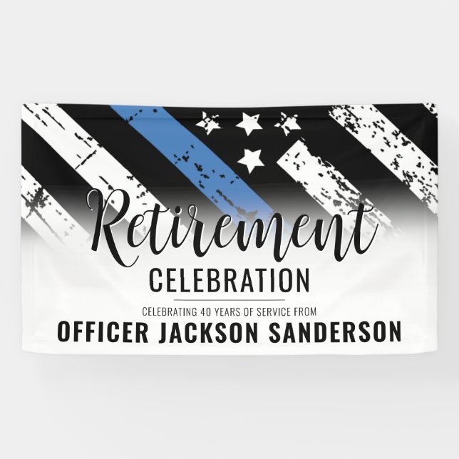 Lona Fiesta de Jubilación del Departamento de Policía d (Horizontal)