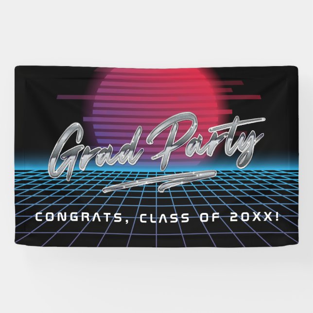 Lona Fiesta de la banda de onda nueva Synthwave de Guay (Horizontal)