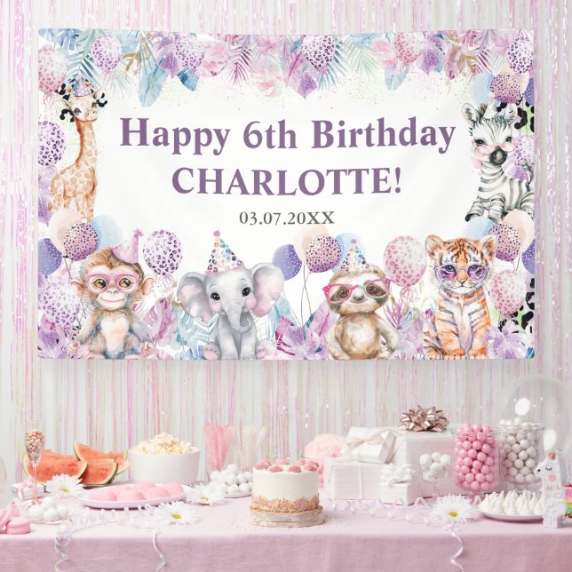 Lona Fiesta de la jungla dulce animales Safari fondo de (Fiesta)