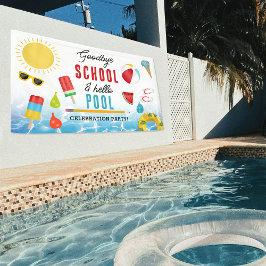 Lona Fiesta de la piscina de verano de niños divertidos