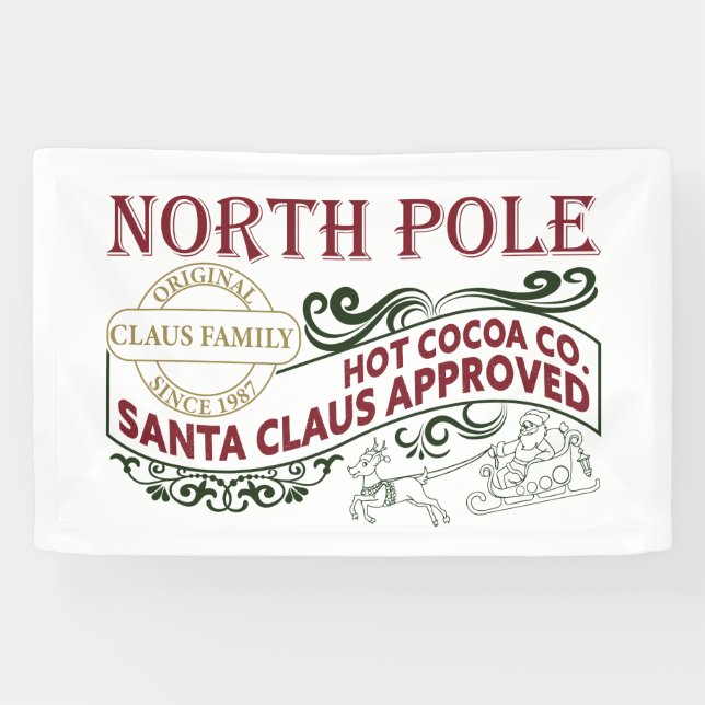 Lona Fiesta de los Navidades del Cacao Caliente del Pol (Horizontal)