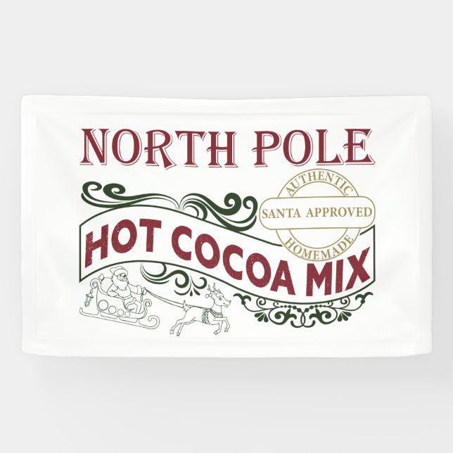 Lona Fiesta de Navidades de mezclas de cacao caliente d (Horizontal)