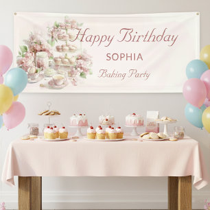 Lona Fiesta de Repostería Para Niñas Cumpleaños Feliz P