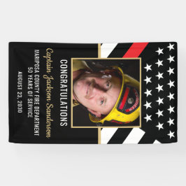 Lona Fiesta de retiro de bomberos, foto de bandera roja