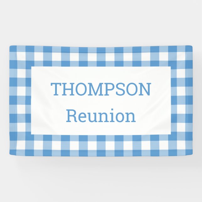 Lona Fiesta de Reunión de comprobación de búfalo azul c (Horizontal)