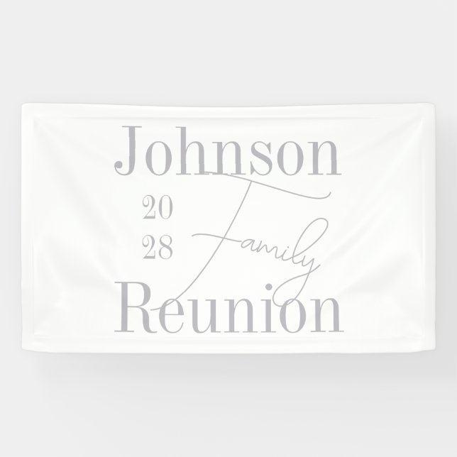 Lona Fiesta de Reunión Mínima Moderna Familiar Personal (Horizontal)