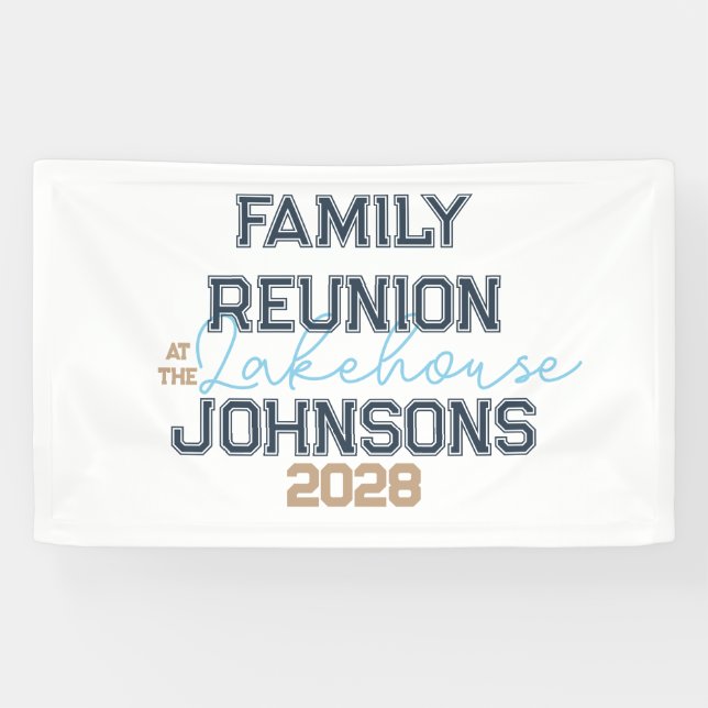 Lona Fiesta de Tipografía Retro de la Reunificación Fam (Horizontal)