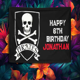 Lona Fiesta del Cráneo de Pirata Famoso