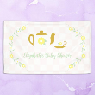 Lona Fiesta del té floral para baby shower