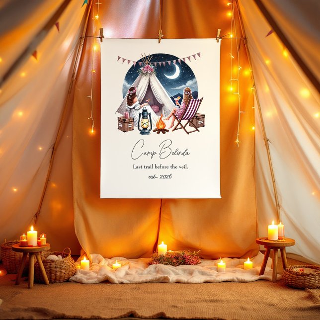 Lona Fiesta/Fin de semana de despedida de soltera en ca (Rustic Camp Bride Bachelorette Party/Weekend Banner)