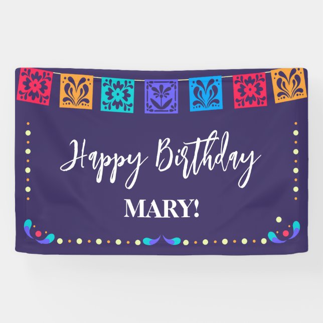 Lona Fiesta Flags on Blue (Horizontal)