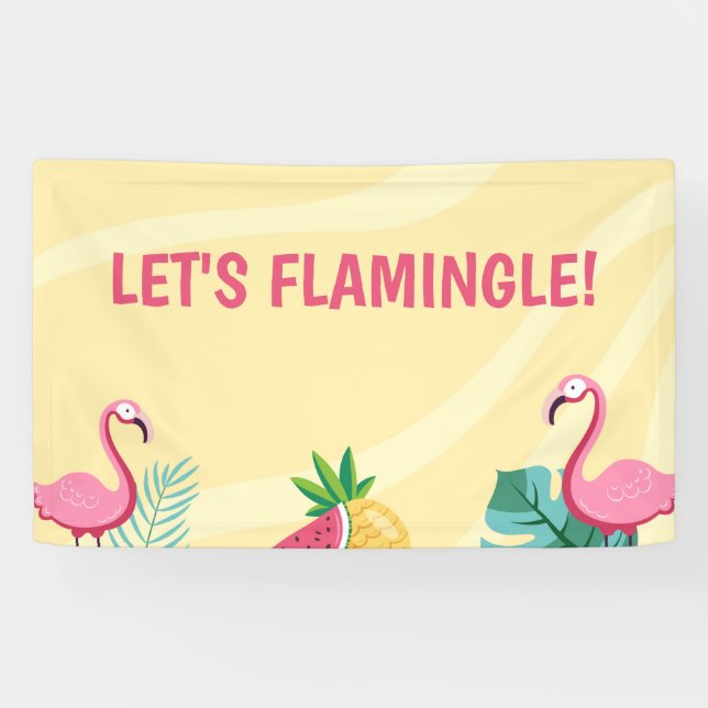 Lona Fiesta Flamingo - Rótulo/pancarta/fondo editable (Horizontal)