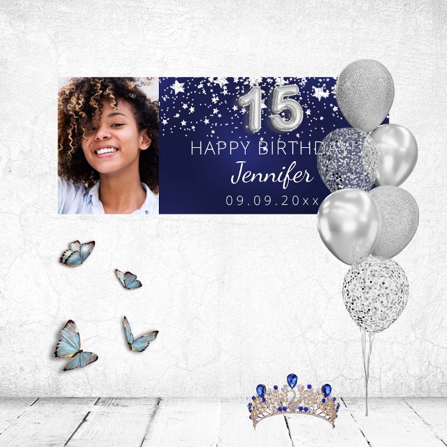 Lona Fiesta fotográfico Quinceanera de estrellas azul m (Subido por el creador)