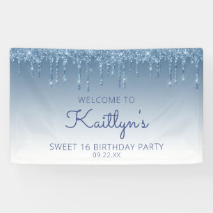 Lona Fiesta Glam Blue Glitter Drip Sweet 16