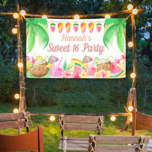Lona Fiesta Hawaiana Tropical Luau Dulces 16