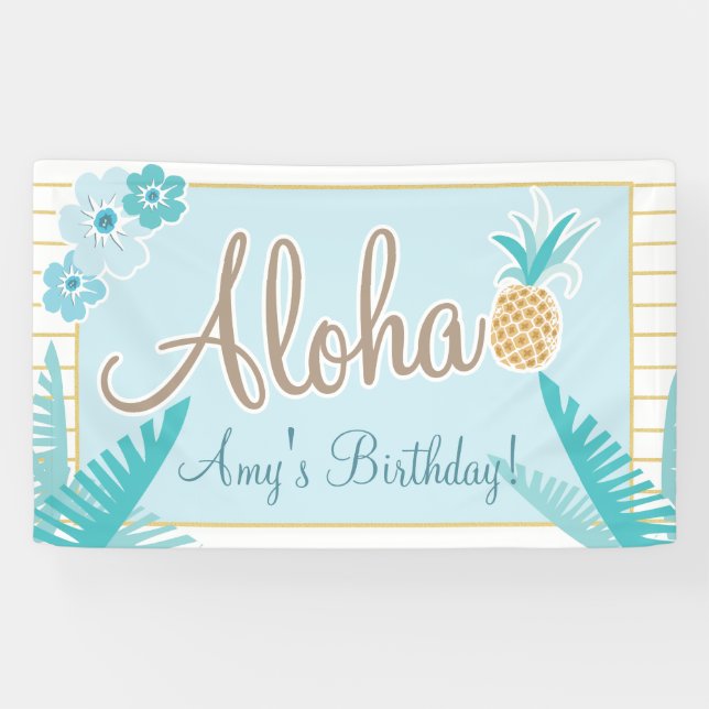Lona Fiesta hawaiano de Luau (Horizontal)