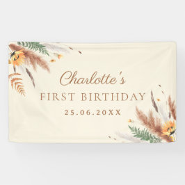 Lona Fiesta Jardín Flor Floral 1er cumpleaños