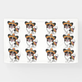 Lona Fiesta Papillon Dog con Sombrero y Sarape