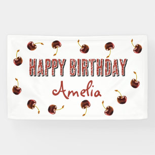 Lona Fiesta personalizada de cerezo rojo
