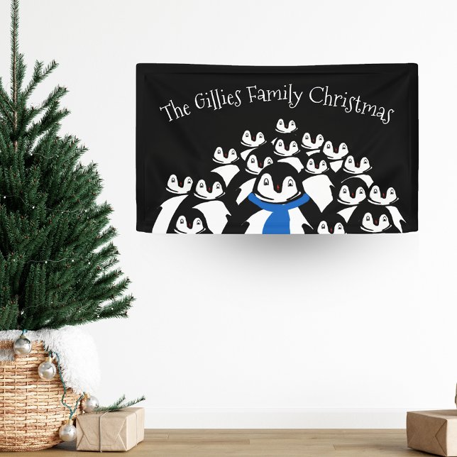 Lona Fiesta Personalizada Pingüino de Navidad (Subido por el creador)