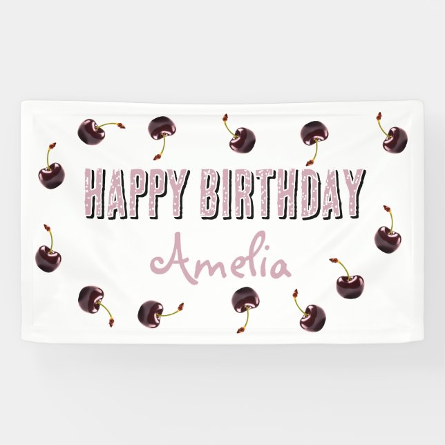 Lona Fiesta personalizado de la cereza oscura (Horizontal)