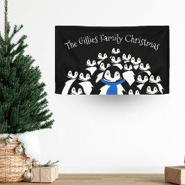 Lona Fiesta personalizado de los navidades Penguin