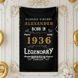 Lona Fiesta Retro Personalizada de Cumpleaños 90 Nacido