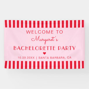 Lona Fiesta Retro Strips Red & Pink Bachelorette