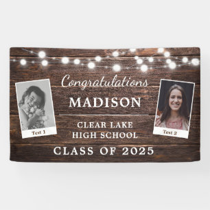 Lona Fiesta Rustica de Graduación Luces de Cadena de Ma