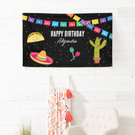 Lona Fiesta temática mexicana - Taco sobre cumpleaños d