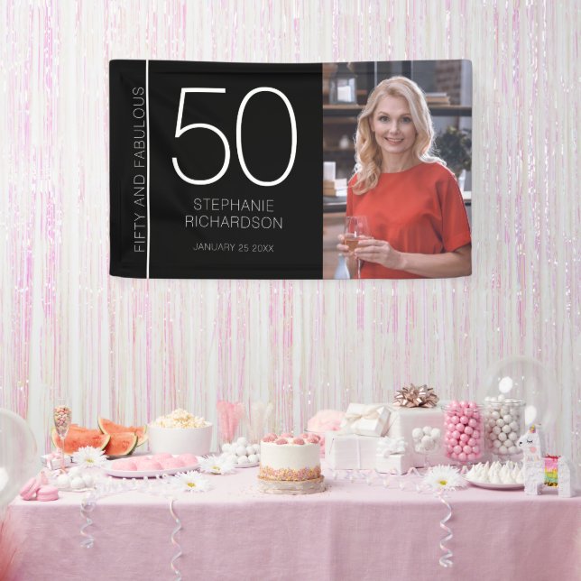 Lona Fifty and Fabulous 50th Birthday Photo Poster (Fiesta)