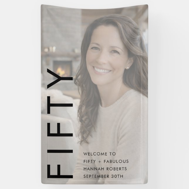 Lona Fifty and Fabulous Bold Photo 50th Birthday Party (Vertical)