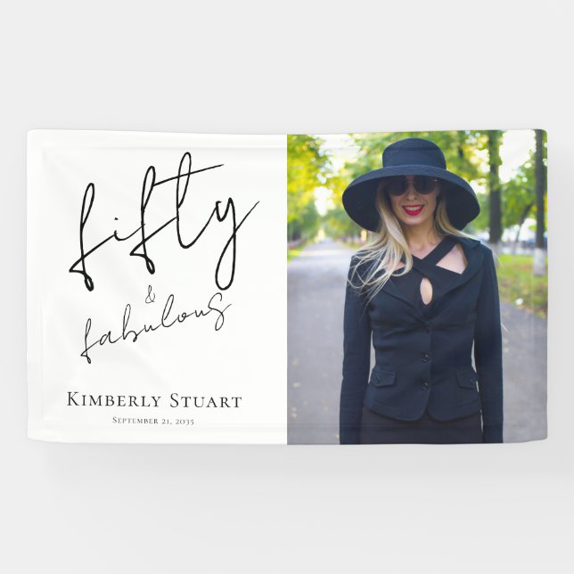 Lona Fifty and Fabulous Bold Photo 50th Birthday Party  (Horizontal)