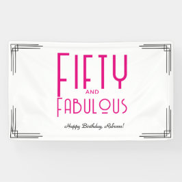 Lona Fifty and Fabulous Hot Pink Art Deco 50th Birthday