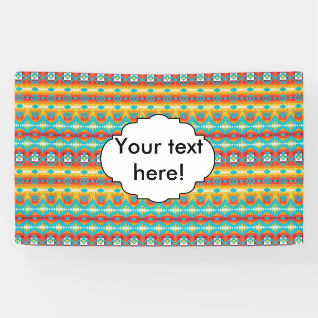 Lona Filas de formas tribales (Horizontal)