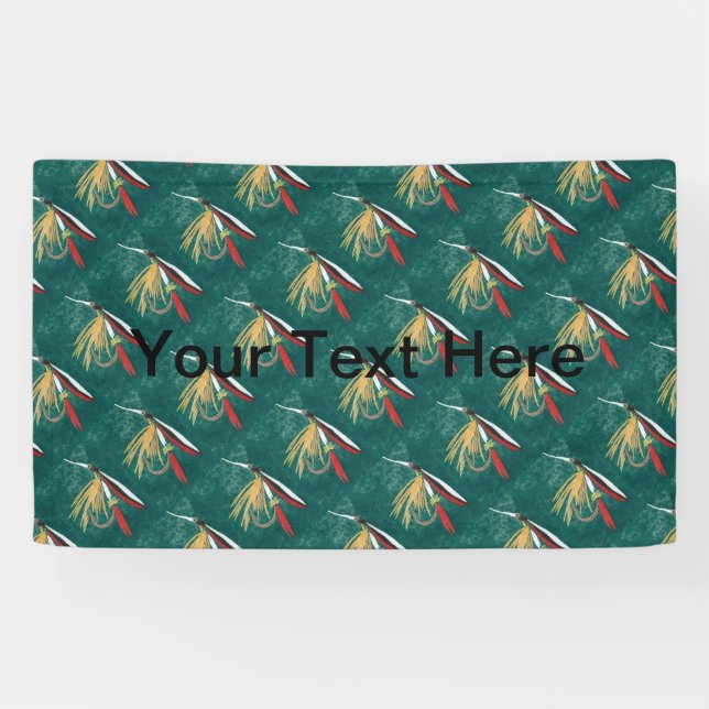 Lona "Fin de trucha" Vuelo mojado de barro volando sobr (Horizontal)