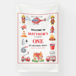 Lona Firetrucks Boy 1st Birthday | Cute Little party
