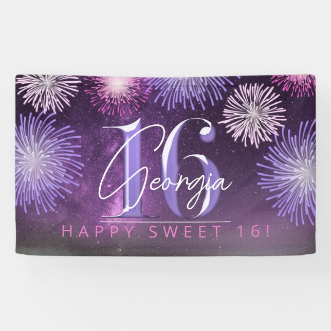Lona Fireworks Sweet 16 Purple ID984 (Horizontal)